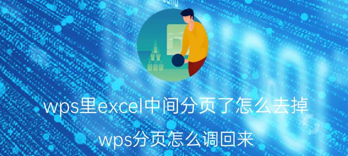 wps里excel中间分页了怎么去掉 wps分页怎么调回来？